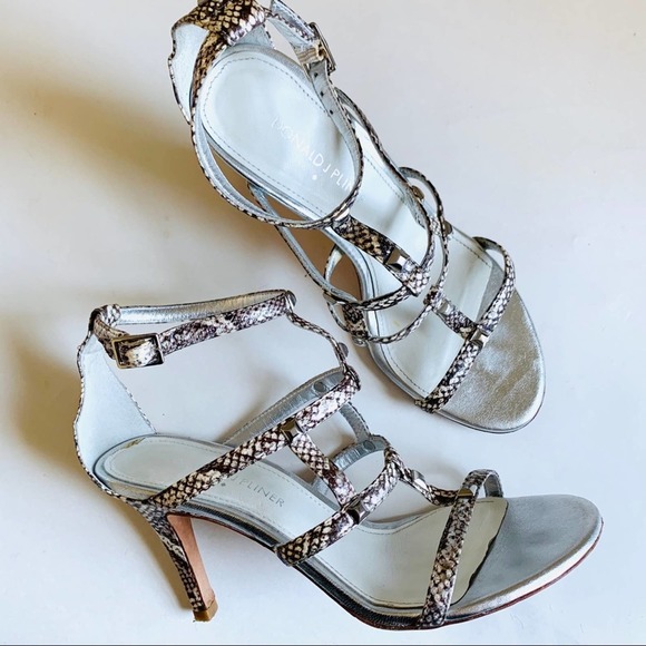 Donald J Plimer Snake Print Straps Heels - Picture 2 of 10